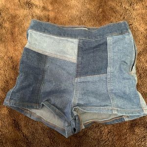 Free people patched jeans shorts size 24